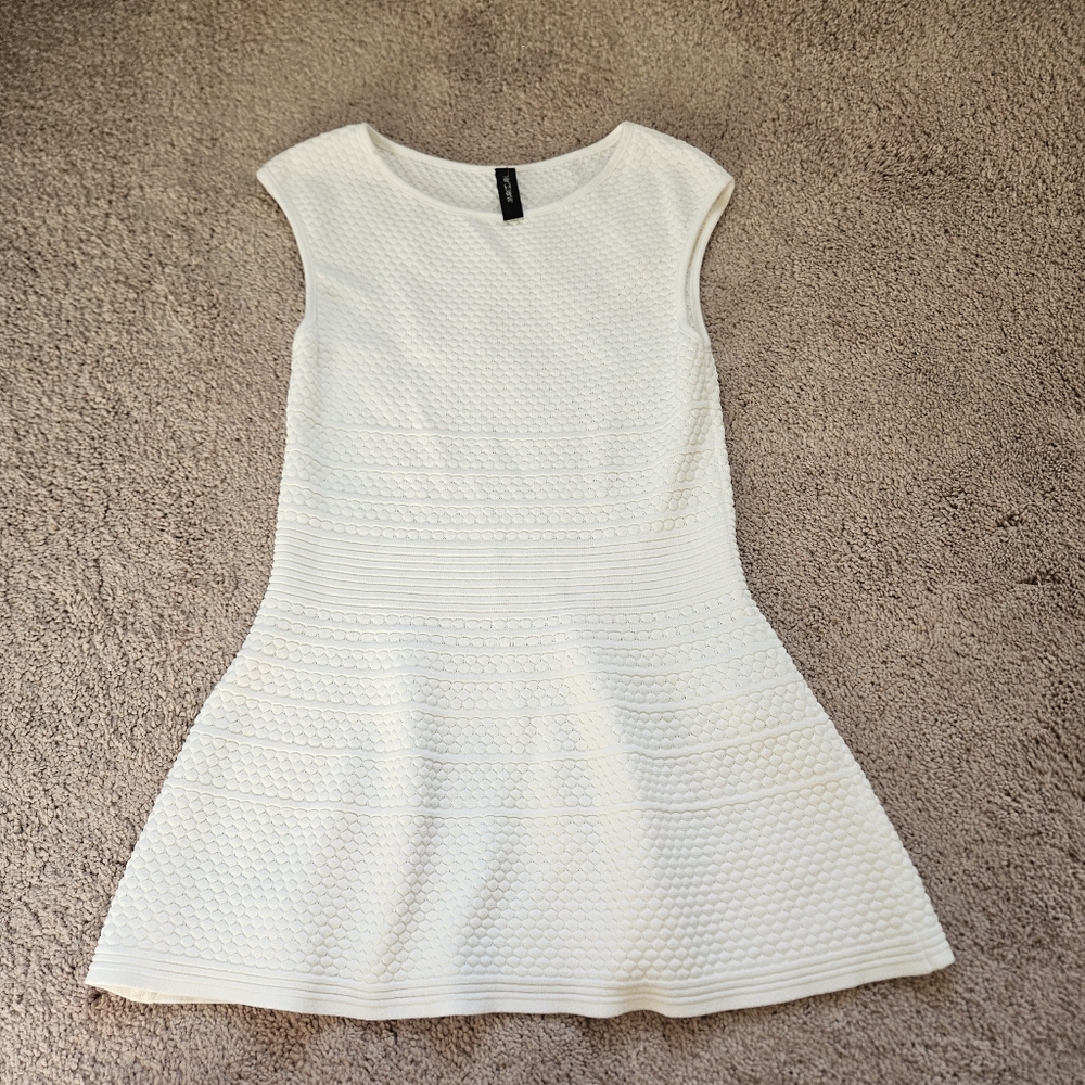 Marc Cain Women White Tunic Top Peplum Waist Size 8 EU 38 Textured Casual Luxury
